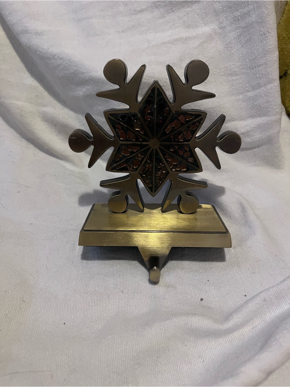 Decorative Brass Snowflake Wall Hook - Bronze Finish